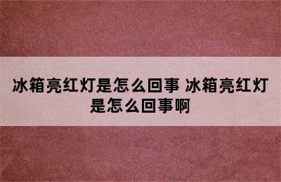 冰箱亮红灯是怎么回事 冰箱亮红灯是怎么回事啊